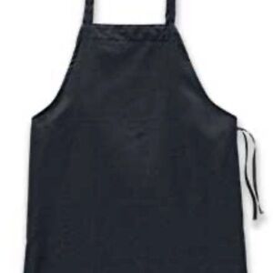 Adjustable Bib Apron, Black, Industrial,  No-Pocket - NEW